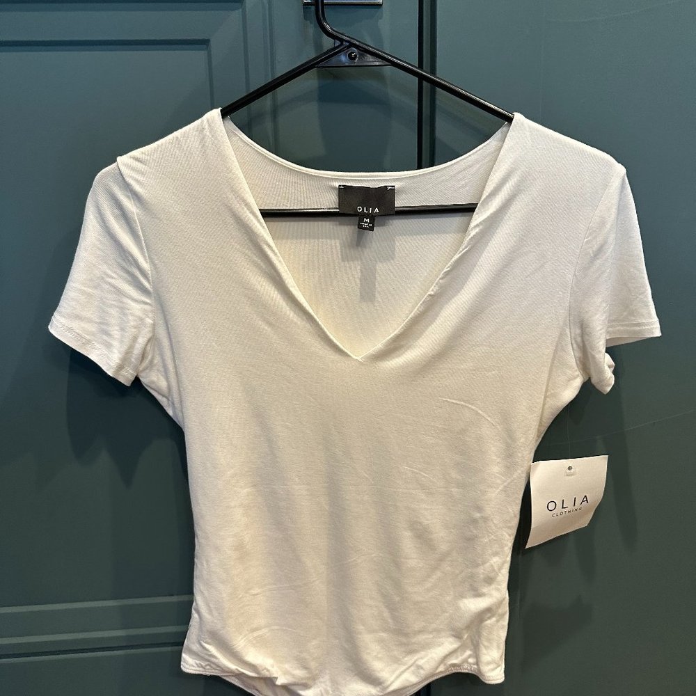 Vici Collection HAPPY TOGETHER SHORT SLEEVE BODYSUIT - WHITE - M